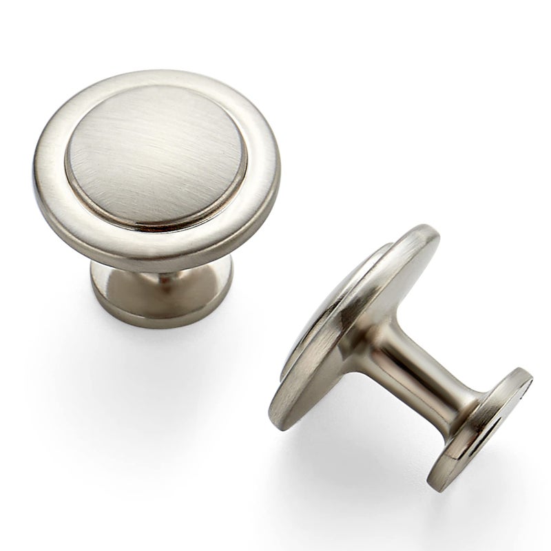 Ravinte 30 Pack 1-1/4 inch Kitchen Cabinet Knobs Dresser Drawer Brushed Nickel Zinc Pulls Door Handles for Drawers - Image 1